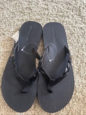 Dakine Black Braided Flip Flop Sandals Sz 9 New